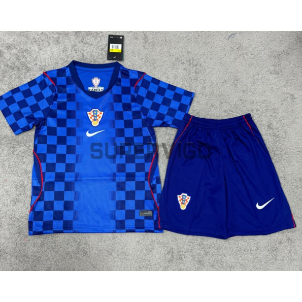 Camiseta Croacia Segunda Equipación Mundial 2026 Azul Niño Kit