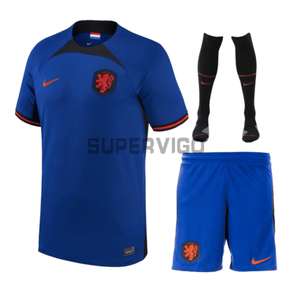 Camiseta Holanda Segunda Equipación 2022 Niño Kit Mundial
