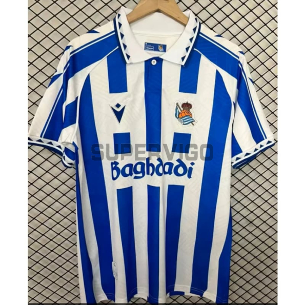 Camiseta Real Sociedad 2025/2026 Versión Retro Azul/Blanco