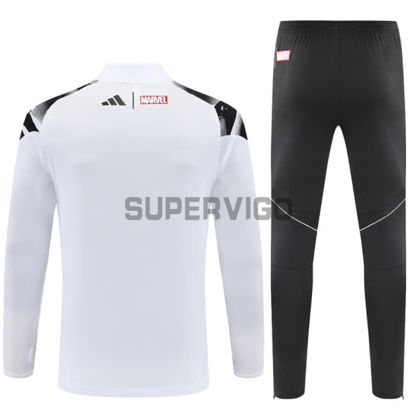 Sudadera De Entrenamiento Real Madrid 2025/2026 Kit Blanco con Estampado de Marvel