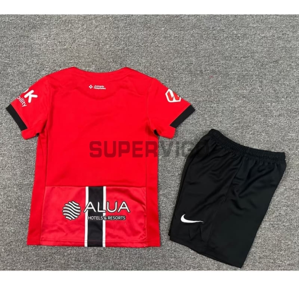Camiseta RCD Mallorca Primera Equipación 2025/2026 Rojo Niño Kit con Parche La Liga