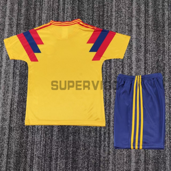 Camiseta Colombia Primera Equipación Retro 1990 Amarillo Niño Kit