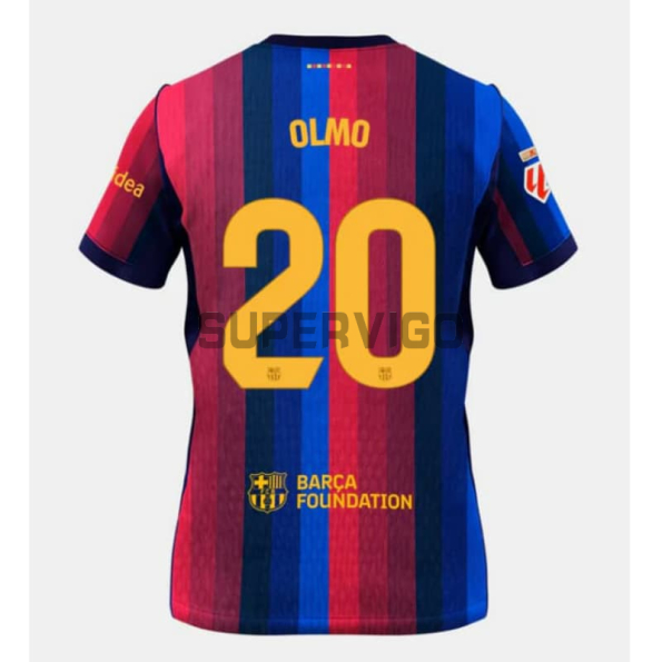 Camiseta OLMO 20 Barcelona Primera Equipación 2026/2027 Rojo/Azul con Parche La Liga