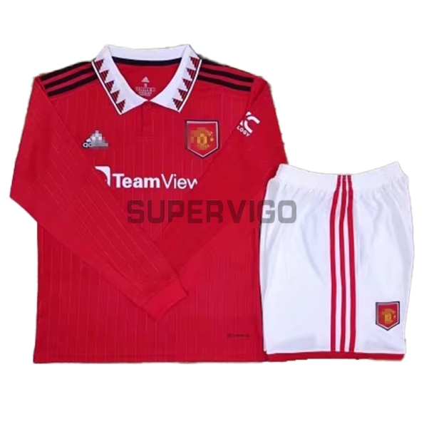 Manchester United Soccer Jersey Home Long Sleeve Kit 2022/2023