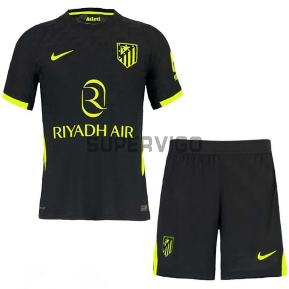 Camiseta Atlético de Madrid Segunda Equipación 2026/2027 Negro Niño Kit