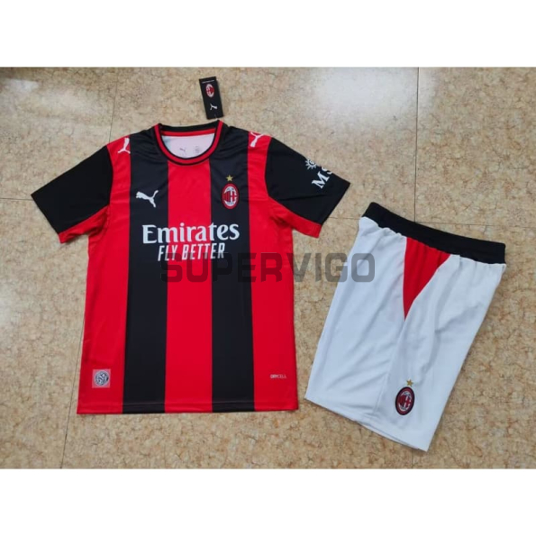 Camiseta AC Milan Primera Equipación 2026/2027 Rojo/Negro Niño Kit