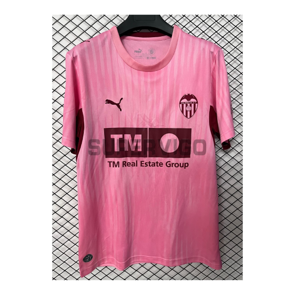 Camiseta Valencia Tercera Equipación 2026/2027 Rosa con Parche La Liga