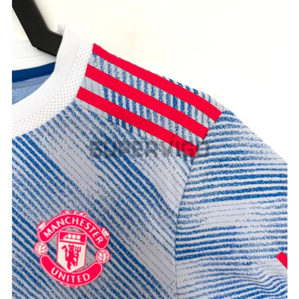 Camiseta Manchester United Segunda Equipación Retro 2021/2022 Azul (EDICIÓN JUGADOR)