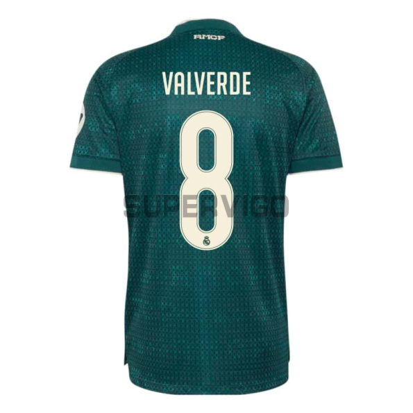 Camiseta VALVERDE 8 Real Madrid Segunda Equipación 2026/2027 Verde Oscuro con Parche HP