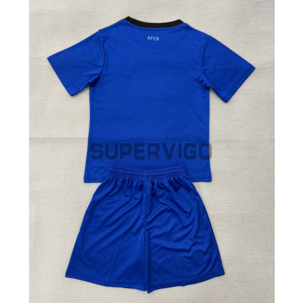 Camiseta AFC Bournemouth Segunda Equipación 2025/2026 Azul/Negro Niño Kit