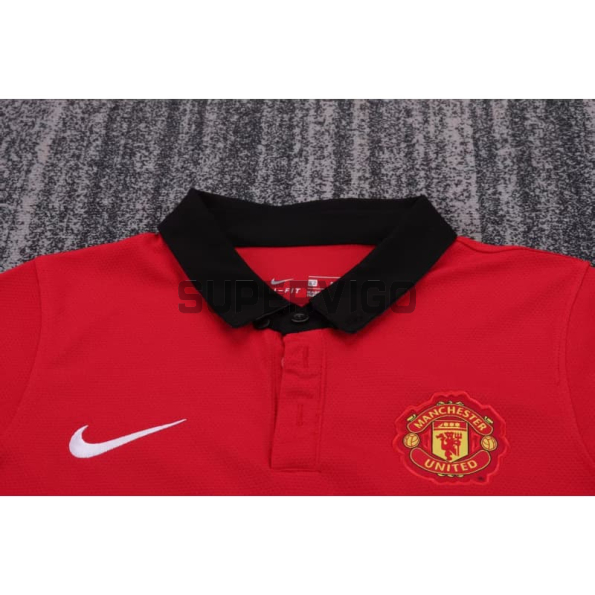 Camiseta Manchester United Primera Equipación Retro 2013/14 Rojo Niño Kit