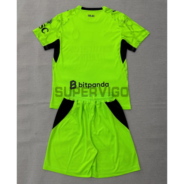 Camiseta de Portero AC Milan Tercera Equipación 2026/2027 Verde Niño Kit