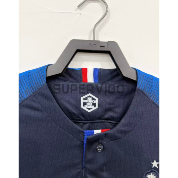 Camiseta Francia Primera Equipación Retro 2018 Azul Copa Mundial