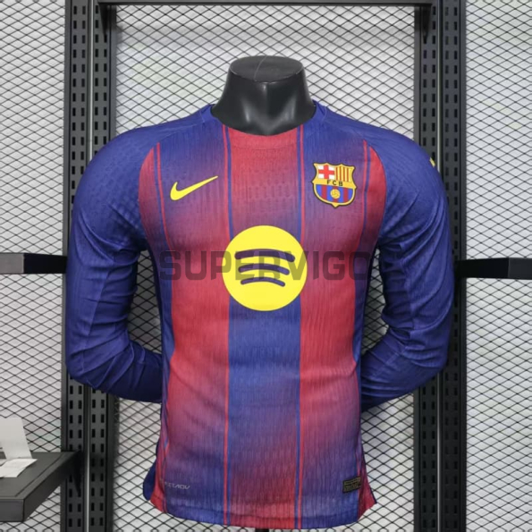 Camiseta Barcelona Primera Equipación 2025/2026 ML Rojo/Azul (EDICIÓN JUGADOR)