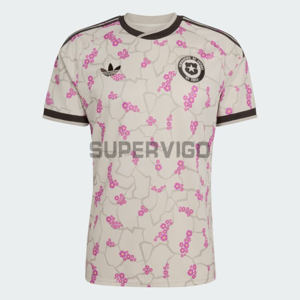 Camiseta Chile Segunda Equipación Mundial 2026 Beige/Rosa