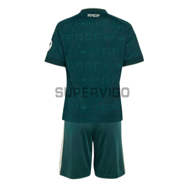 Camiseta Real Madrid Segunda Equipación 2026/2027 Verde Oscuro Niño Kit con Parche HP