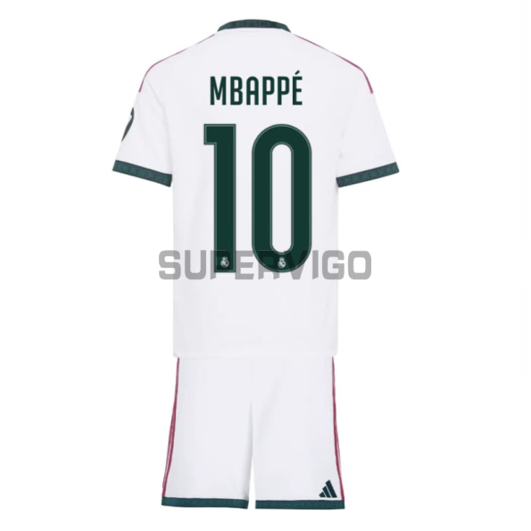 Camiseta MBAPPÉ 10 Real Madrid Primera Equipación 2026/2027 Blanco Niño Kit con Parche HP