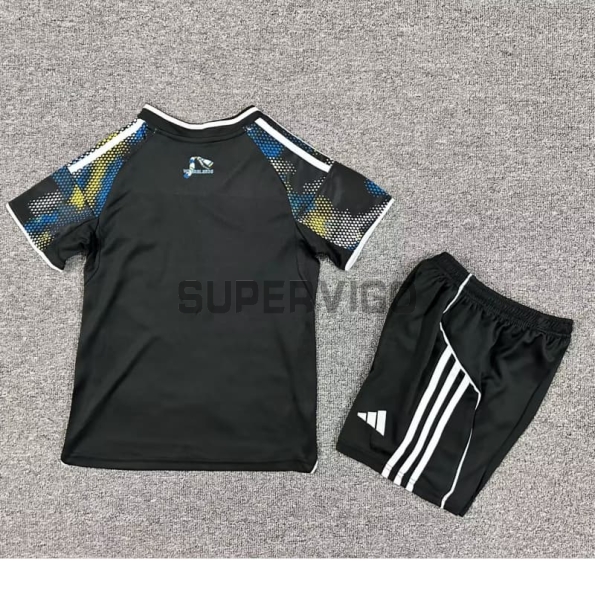 Camiseta Leeds United Tercera Equipación 2025/2026 Negro/Azul/Amarillo Niño Kit