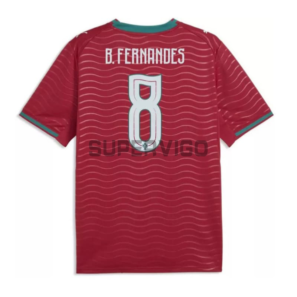 Camiseta B.Fernandes 8 Portugal Primera Equipación 2026 Rojo
