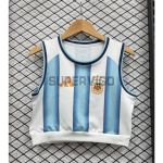Top corto Argentina Primera Equipación Mundial 2026 Blanco/Azul Mujer
