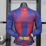 Camiseta Barcelona Primera Equipación 2025/2026 ML Rojo/Azul (EDICIÓN JUGADOR)