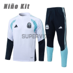 Sudadera de Entrenamiento Argentina 2026 Niño Kit Blanco