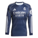 Camiseta Real Madrid Segunda Equipación 2025/2026 ML Azul Marino con ParcHe HP