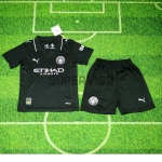 Camiseta Manchester City Segunda Equipación 2025/2026 Negro Niño Kit