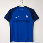 Camiseta Francia Primera Equipación Retro 2016 Azul