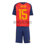 Camiseta Baena 15 España Primera Equipación 2026 Rojo/Azul Niño Kit