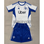 Camiseta Como 1907 Segunda Equipación 2025/2026 Blanco/Azul Niño Kit
