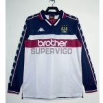 Camiseta Manchester City Segunda Equipación Retro 1997/98 ML Blanco