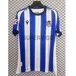 Camiseta Real Sociedad Primera Equipación 2025/2026 Azul/Blanco con Parche La Liga