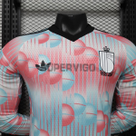 Camiseta Bélgica Segunda Equipación Mundial 2026 ML Rosa/Azul Claro (EDICIÓN JUGADOR)