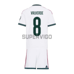 Camiseta VALVERDE 8 Real Madrid Primera Equipación 2026/2027 Blanco Niño Kit con Parche HP