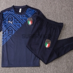 Camiseta de Entrenamiento Italia 2020 Cuello Redondo Azul Marino