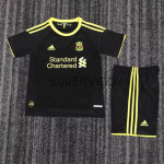 Camiseta Liverpool Tercera Equipación Retro 2010/11 Negro Niño Kit