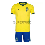 Camiseta Brasil Primera Equipación Mundial 2026 Amarillo Niño Kit