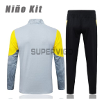 Sudadera De Entrenamiento Borussia Dortmund 2025/2026 Niño Kit Gris Claro/Amarillo