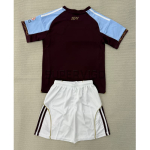 Camiseta Aston Villa Primera Equipación 2025/2026 Rojo Oscuro Niño Kit