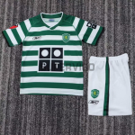 Camiseta Sporting Lisboa Primera Equipación Retro 2003/04 Verde/Blanco Niño Kit