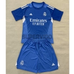 Camiseta de Portero Real Madrid 2025/2026 Azul Niño Kit