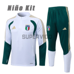 Sudadera de Entrenamiento Italia 2026 Niño Kit Blanco/Verde