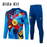 Sudadera De Entrenamiento Barcelona 2025/2026 Niño Kit Azul/Amarillo/Rojo con Estampado