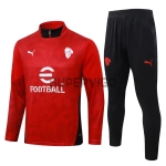 Sudadera De Entrenamiento AC Milan 2025/2026 Rojo/Blanco con Estampado