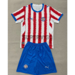 Camiseta Paraguay Primera Equipación Mundial 2026 Rojo/Blanco Niño Kit