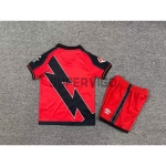 Camiseta Rayo Vallecano Segunda Equipación 2025/2026 Rojo/Negro Niño Kit con Parche La Liga