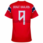 Camiseta BRAUT HAALAND 9 Noruega Primera Equipación Mundial 2026 Rojo/Azul