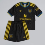 Camiseta Manchester United Tercera Equipación 2025/2026 Negro Niño Kit