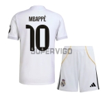 Camiseta MBAPPÉ 10 Real Madrid Primera Equipación 2025/2026 Blanco Niño Kit